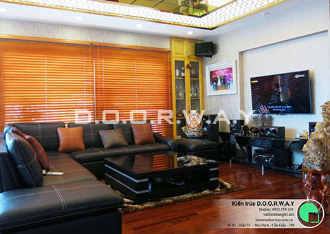 Thi công nội thất biệt thự góc phố nhà anh Thành chị Quỳnh by Doorway phòng khách góc 01