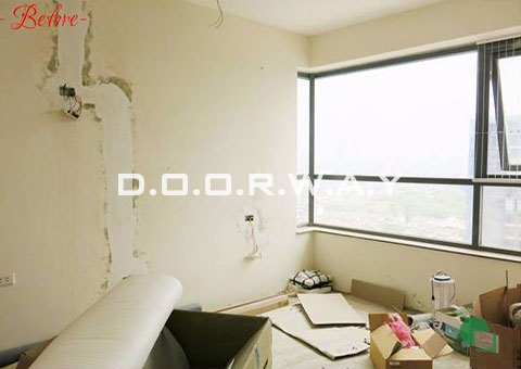 Thi công nội thất phòng ngủ cho 2 bé nhà anh Nam chị Bình by DOORWAY - kệ sách & bàn đọc sách - 01-trước thi công