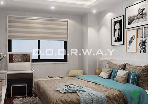 Thiết kế nội thất chung cư Tây Hà 119m2 nhà cô Thu chú Tường by kiến trúc Doorway phòng ngủ 02 góc 02