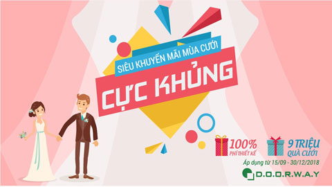 Khuyến mãi dành cho nội thất phòng cưới, thiết kế phòng cưới by kiến trúc Doorway