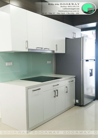 Thi công nội thất chung cư 100m2 tại Sun Square nhà chị Thơm by kiến trúc Doorway nội thất phòng bếp góc 01