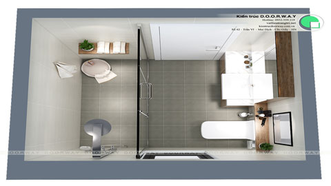 Thiết kế nhà vệ sinh nhỏ đẹp tại Ecohome nhà chị Hà by kiến trúc Doorway ảnh tiêu biểu