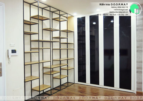 Thi công nội thất chung cư CT4 Vimeco nhà anh Thế Anh 95m2 by kiến trúc Doorway phòng khách góc 03