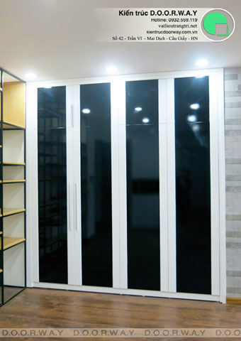 Thi công nội thất chung cư CT4 Vimeco nhà anh Thế Anh 95m2 by kiến trúc Doorway phòng khách góc 04