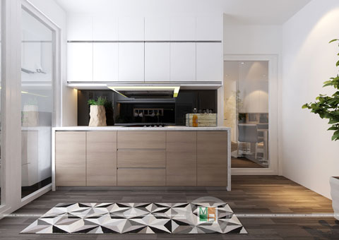 Thi công nội thất chung cư CT4 Vimeco nhà anh Thế Anh 95m2 by kiến trúc Doorway phòng khách góc 06