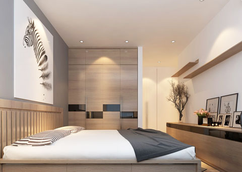 Thi công nội thất chung cư CT4 Vimeco nhà anh Thế Anh 95m2 by kiến trúc Doorway phòng ngủ master góc 03