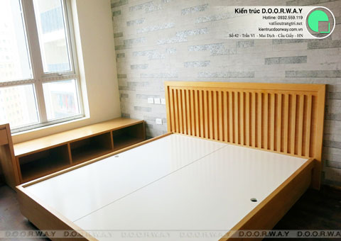 Thi công nội thất chung cư CT4 Vimeco nhà anh Thế Anh 95m2 by kiến trúc Doorway phòng ngủ master góc 06