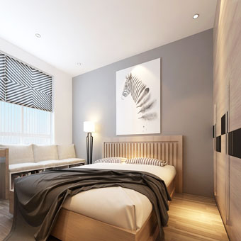 Thi công nội thất chung cư CT4 Vimeco nhà anh Thế Anh 95m2 by kiến trúc Doorway phòng ngủ master góc 05