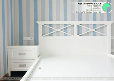 Thi công nội thất chung cư CT4 Vimeco nhà anh Thế Anh 95m2 by kiến trúc Doorway phòng ngủ con góc 06