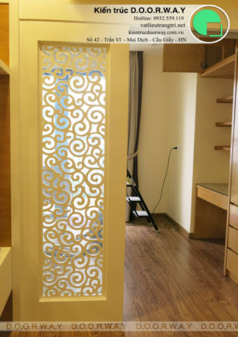 Thi công phòng khách chung cư 50m2 Times City nhà anh Kiên by kiến trúc Doorway góc 01