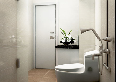 Thiết kế 2 nhà vệ sinh cạnh nhau, thiết kế nhà vệ sinh tại chung cư Intracom nhà chị Hải by kiến trúc Doorway, góc 04 wc phòng khách