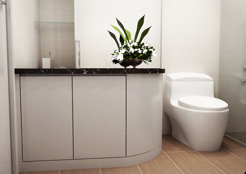 Thiết kế 2 nhà vệ sinh cạnh nhau, thiết kế nhà vệ sinh tại chung cư Intracom nhà chị Hải by kiến trúc Doorway, góc 06 wc phòng khách