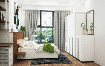 Thiết kế phòng cưới đẹp 25m2 nhà anh Đức by kiến trúc Doorway phương án 1 góc 02