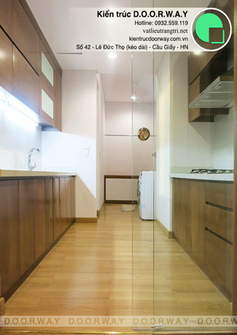 Thiết kế và thi công nội thất chung cư Dolphin Plaza 150m2 nhà anh Tĩnh by kiến trúc Doorway, hoàn thiện thi công phòng bếp góc 01