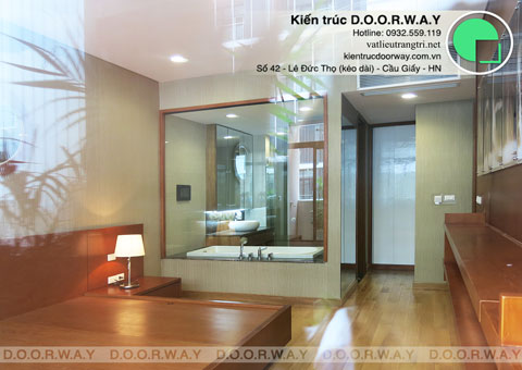Thiết kế và thi công nội thất chung cư Dolphin Plaza 150m2 nhà anh Tĩnh by kiến trúc Doorway, hoàn thiện thi công phòng ngủ master góc 04