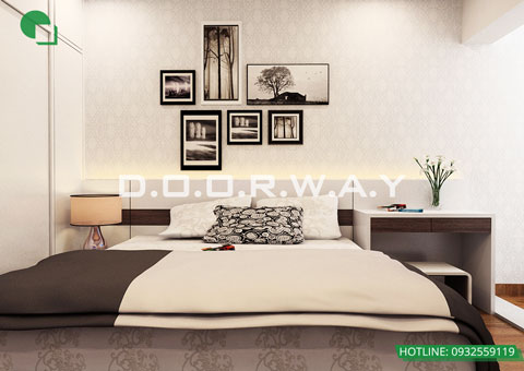 Thiết kế nội thất căn hộ 3 phòng ngủ CT3, CT4 115m2 chung cư Iris Garden, by kiến trúc Doorway st, phòng ngủ 11.4m2 góc 02