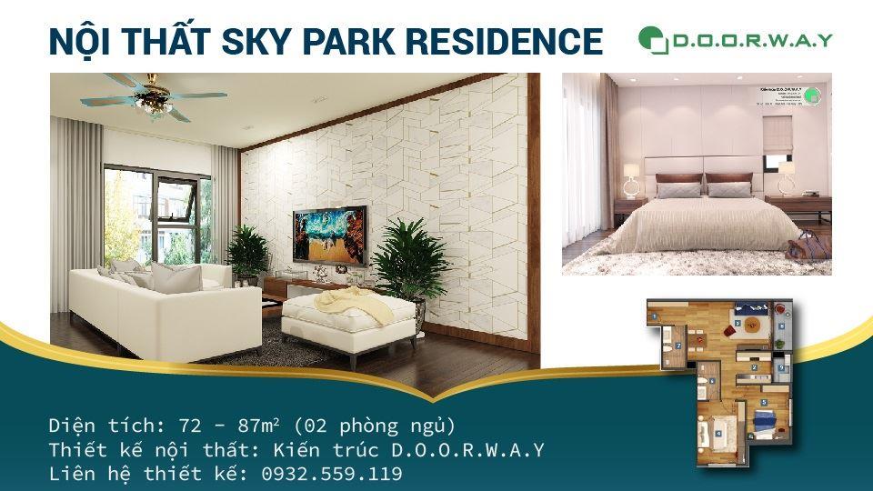 Ảnh tiêu biểu- Thiết kế căn hộ 2 phòng ngủ Sky Park Residence - Full nội thất các phòng