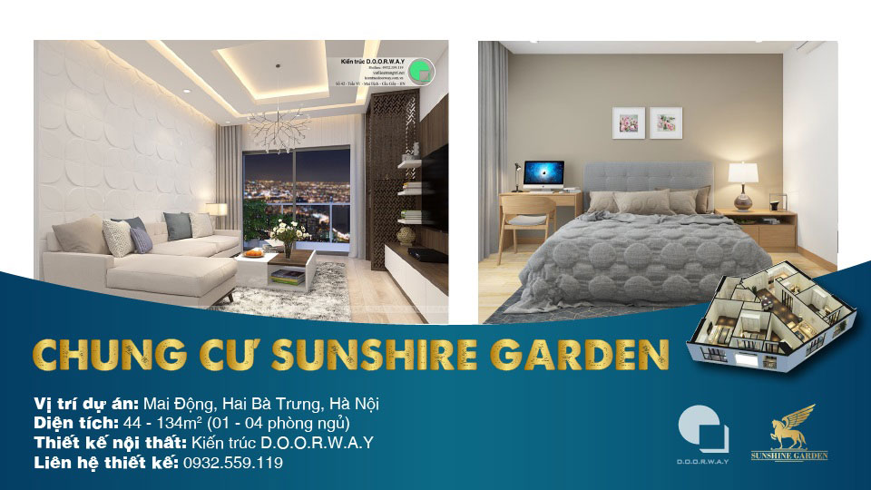 Ảnh tiêu biểu- Full thiết kế nội thất chung cư Sunshine Garden __Căn 1PN - 4PN