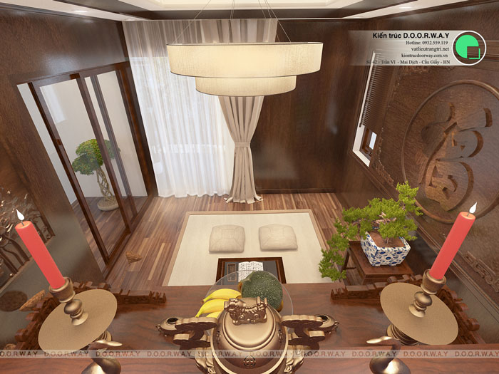 3b - Mẫu thiết kế phòng thờ trên sân thượng cho nhà ống, biệt thự 2019