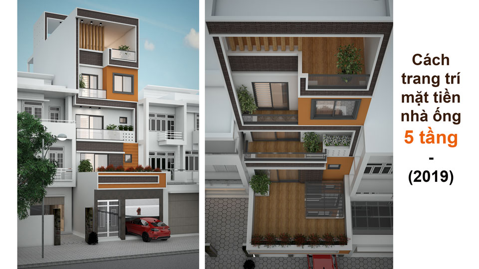 Ảnh tiêu biểu- Cách trang trí mặt tiền nhà ống 5 tầng đẹp (Update 2019)