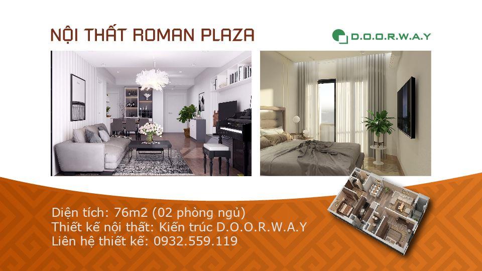 Ảnh tiêu biểu- Thiết kế nội thất căn 76m2 Roman Plaza đẹp, tiện nghi