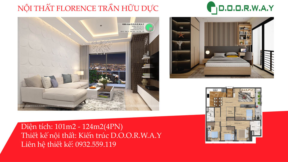 Ảnh tiêu biểu- Các mẫu thiết kế nội thất căn 4 phòng ngủ Florence đẹp