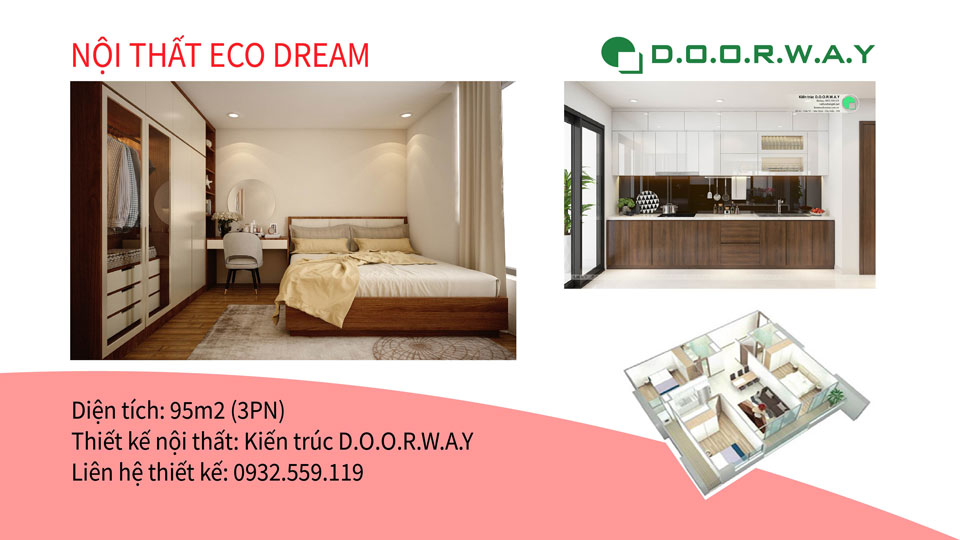 Ảnh tiêu biểu- Gợi ý mẫu nội thất căn hộ 95m2 Eco Dream với 3PN tiện nghi