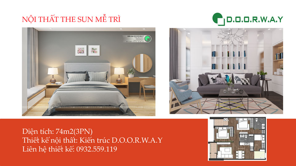 Ảnh tiêu biểu- [Gợi ý] Thiết kế nội thất căn hộ 74m2 The Sun Mễ Trì đẹp ấn tượng