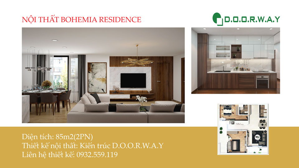 Ảnh tiêu biểu- Khám phá nội thất căn hộ 85m2 Bohemia Residence - Căn B