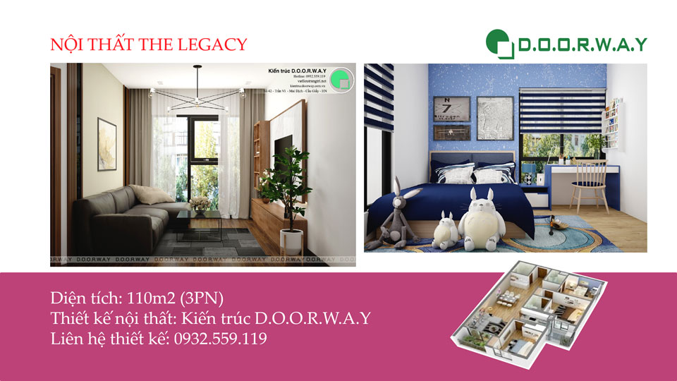 Ảnh tiêu biểu - Nội thất căn hộ 110m2 The Legacy đẹp đáng đầu tư