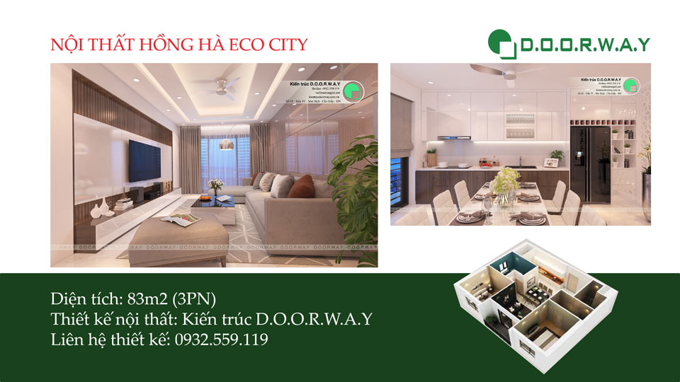 Ảnh tiêu biểu- Xem trọn nội thất căn hộ 83m2 Hồng Hà Eco City | Doorway