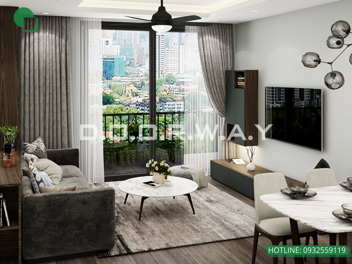 (7)Thiết kế nội thất căn 2pn Sky Central