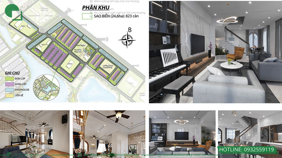 Mẫu thiết kế nội thất biệt thự phân khu sao biển