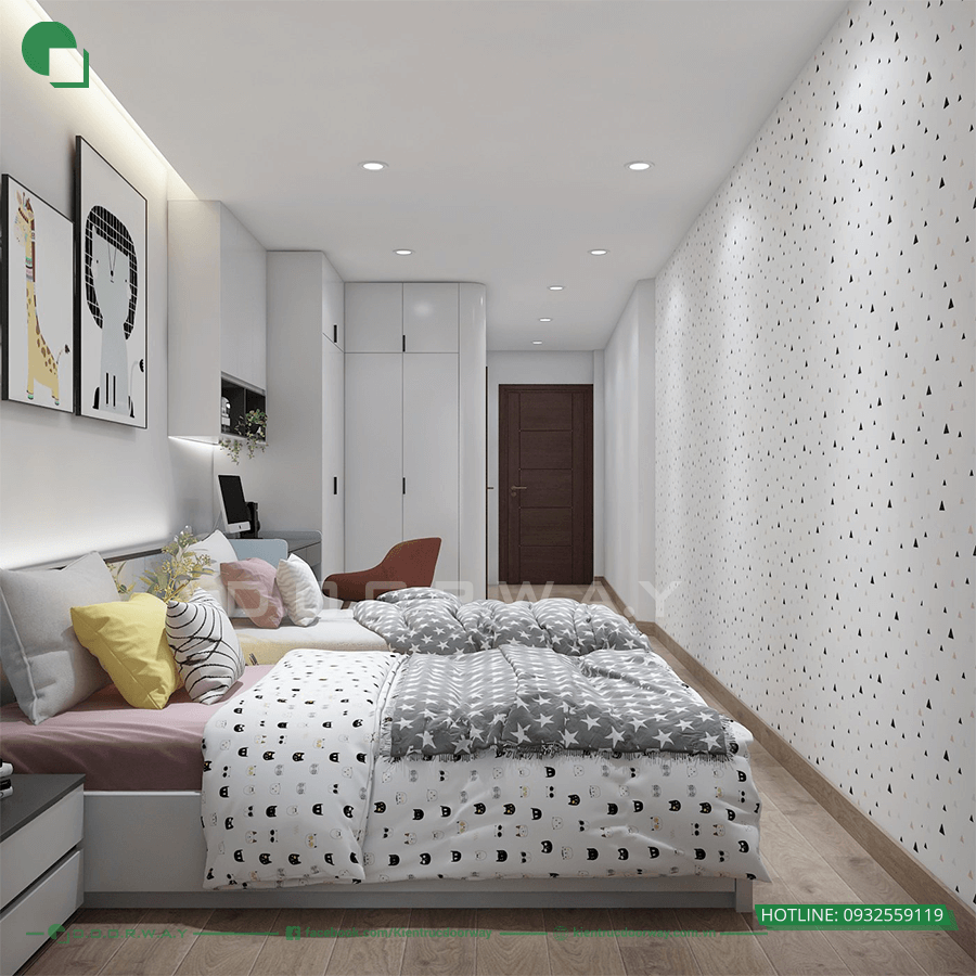 Thiết kế nội thất phòng ngủ 2 bé trai