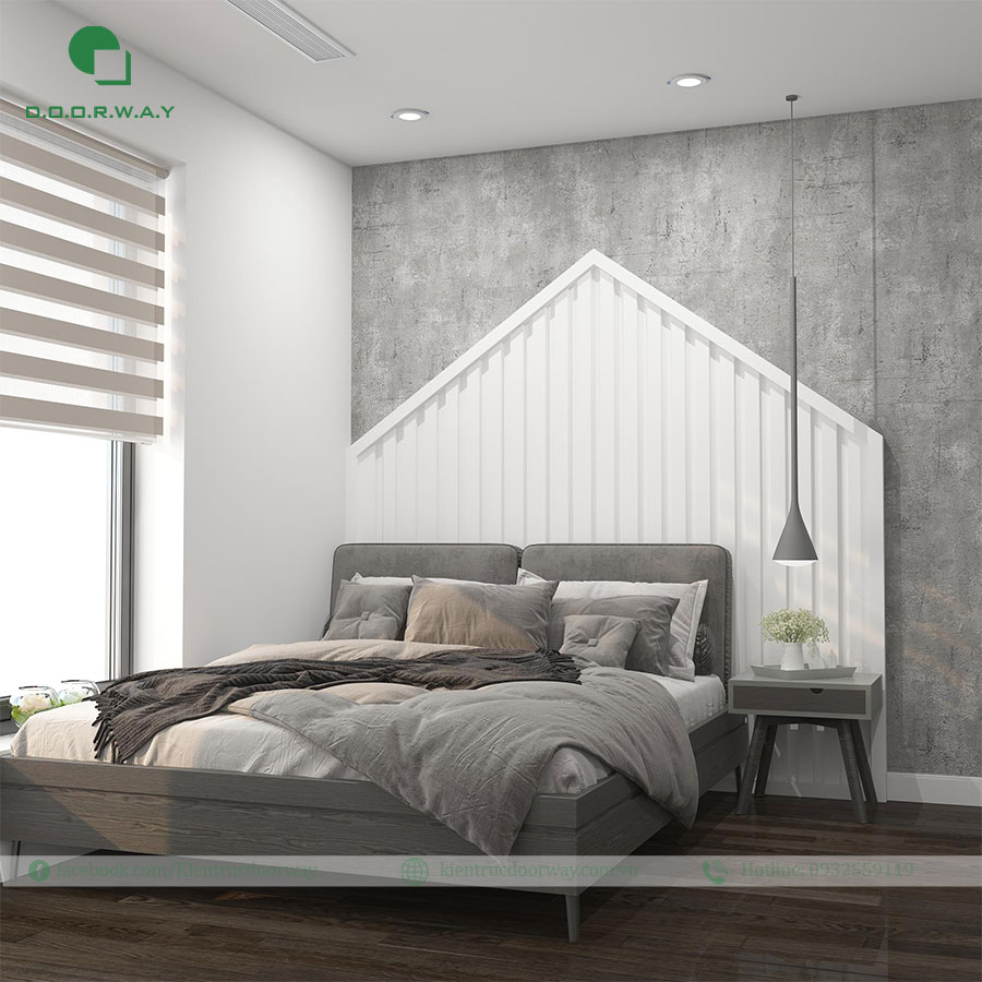 phòng ngủ tone xám hiện đại