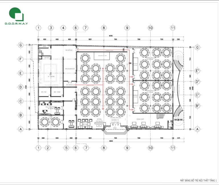 Thiết kế kiến trúc nhà hàng tiệc cưới Hoa Sim (6)