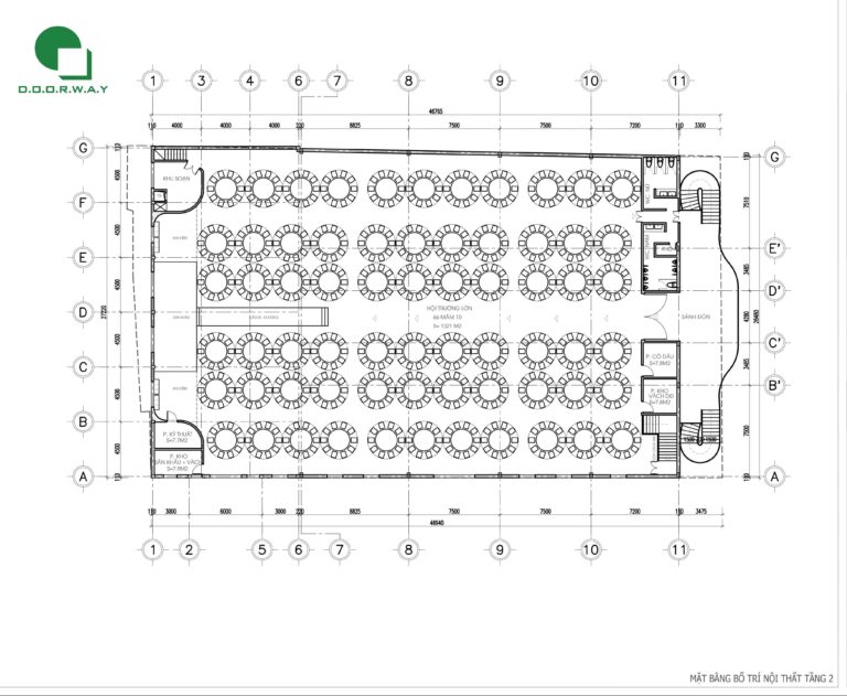 Thiết kế kiến trúc nhà hàng tiệc cưới Hoa Sim (6)