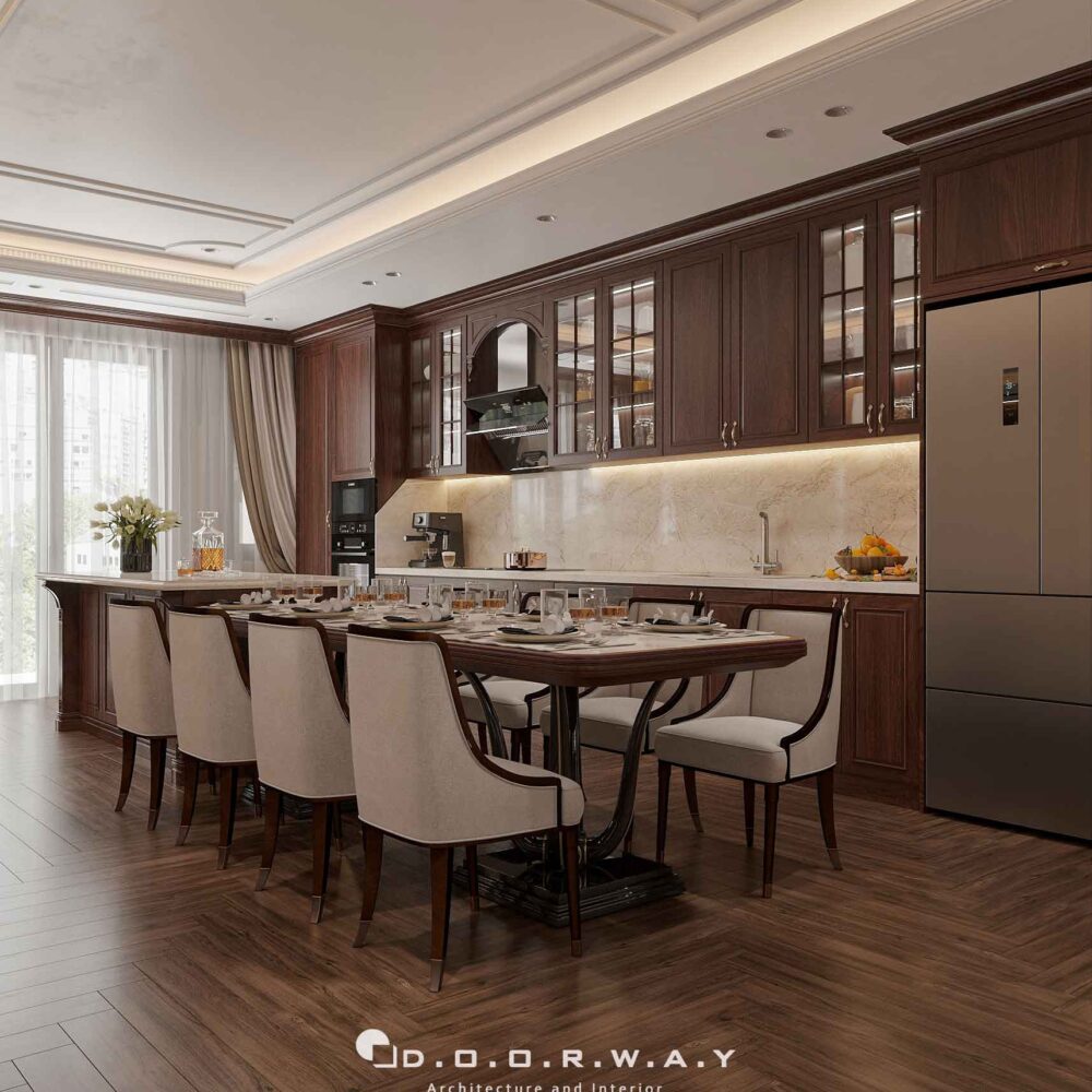 Nội thất biệt thự cổ điển - phòng bếp ăn (2)