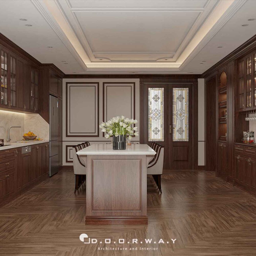 Nội thất biệt thự cổ điển - phòng bếp ăn (2)
