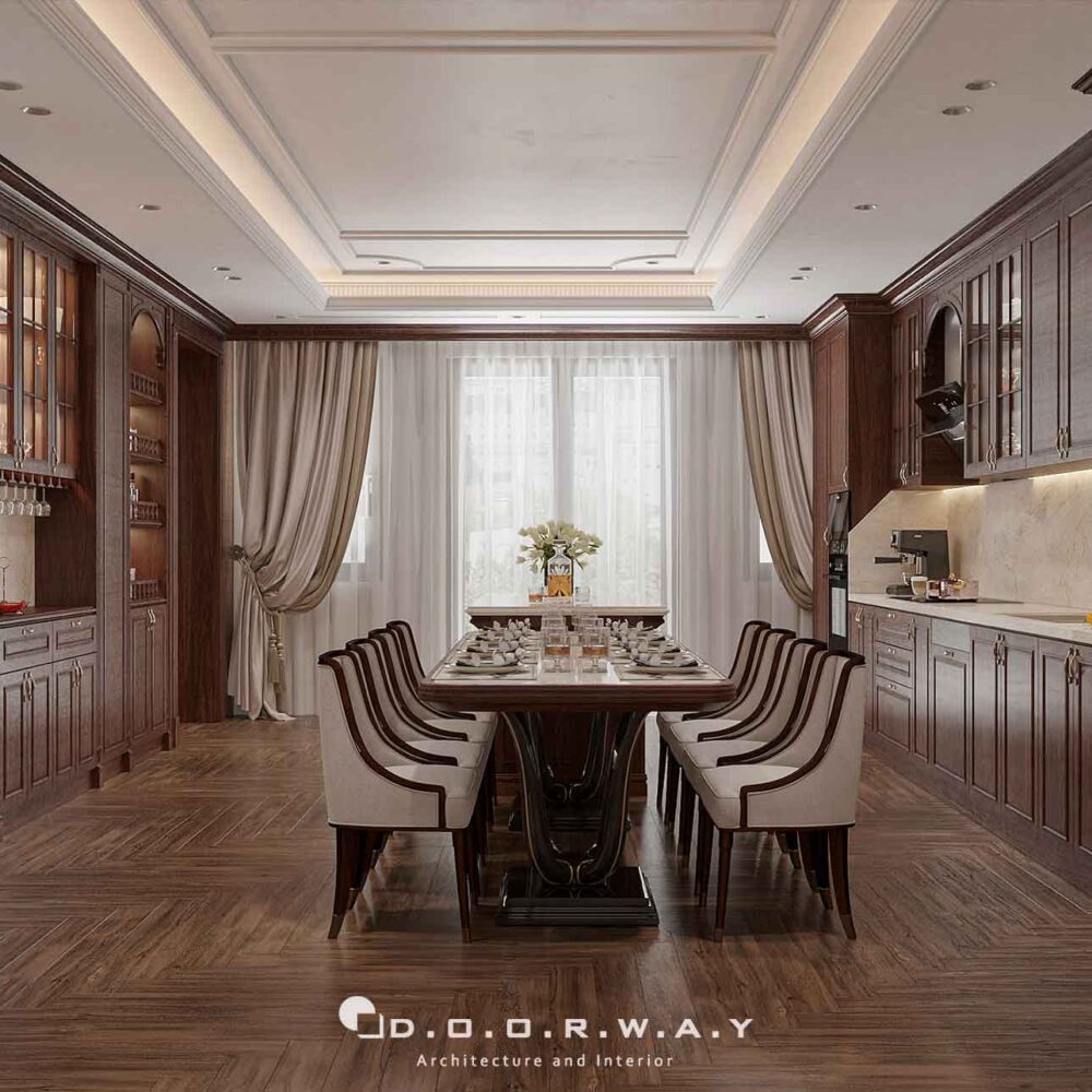 Nội thất biệt thự cổ điển - phòng bếp ăn (2)