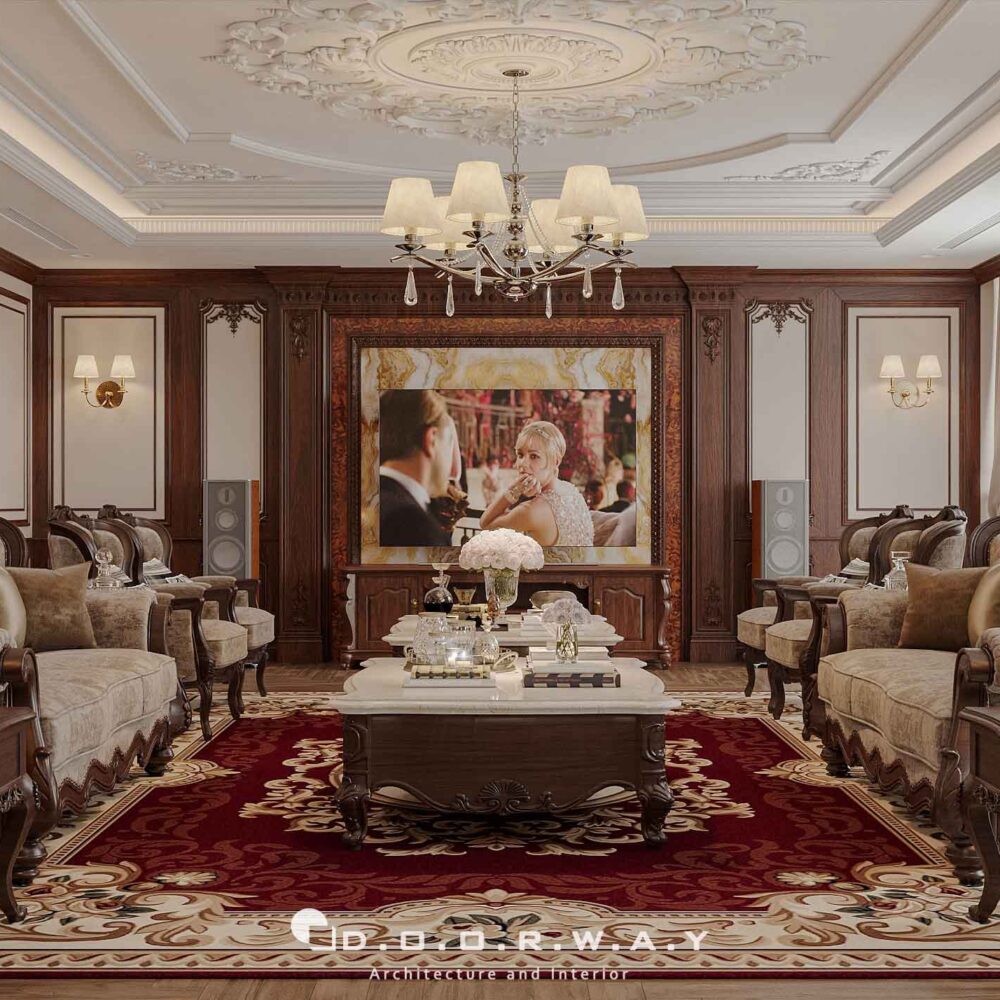 Nội thất biệt thự cổ điển - phòng khách (1)