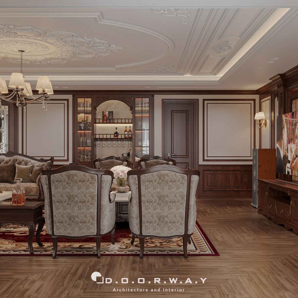 Nội thất biệt thự cổ điển - phòng khách (1)