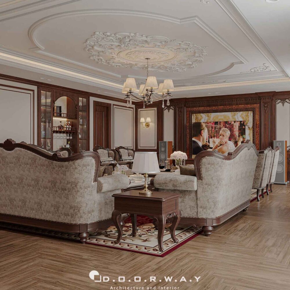 Nội thất biệt thự cổ điển - phòng khách (1)