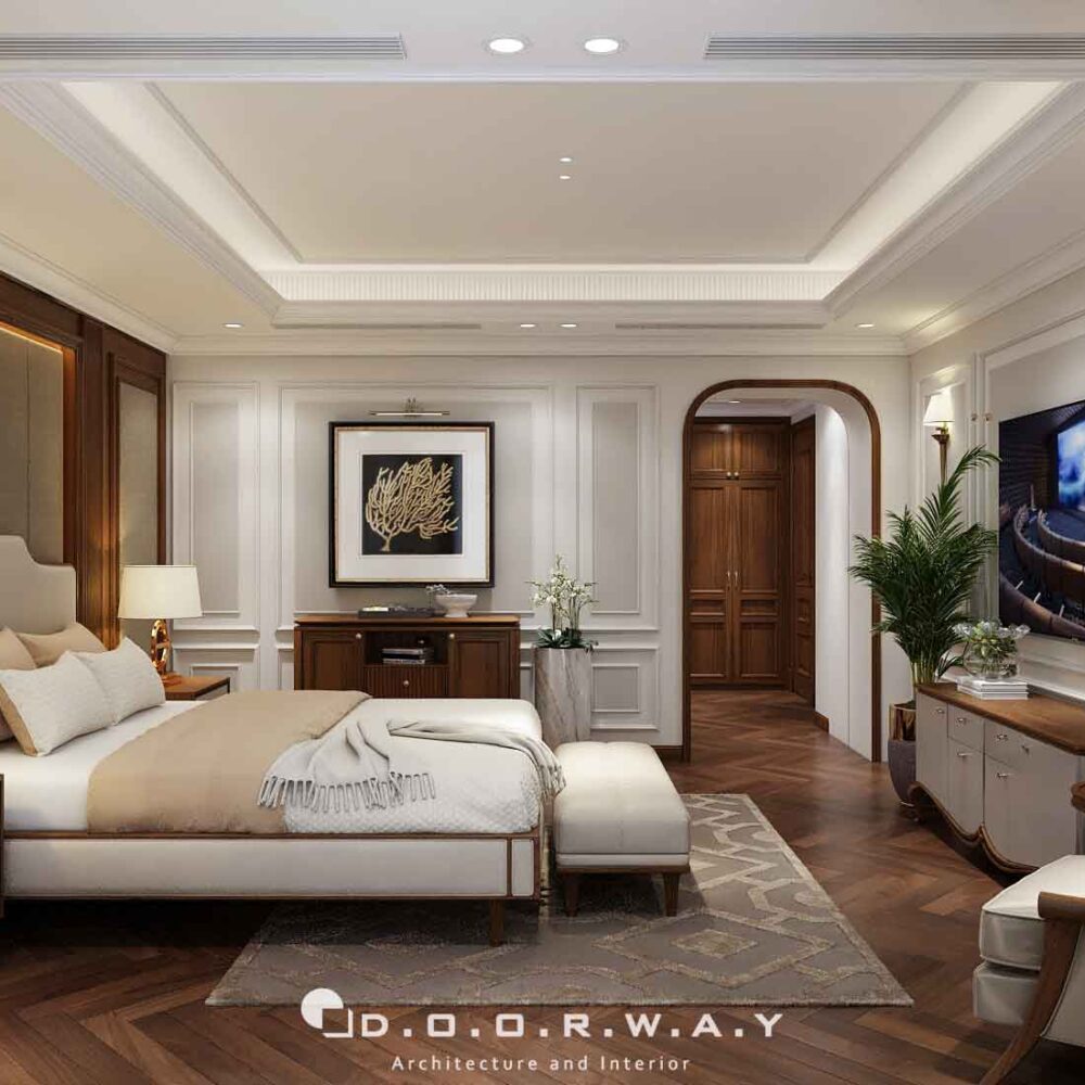 Nội thất biệt thự cổ điển - phòng ngủ master (10)