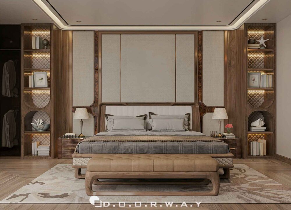 nội thất nhà phố gỗ óc chó (22)