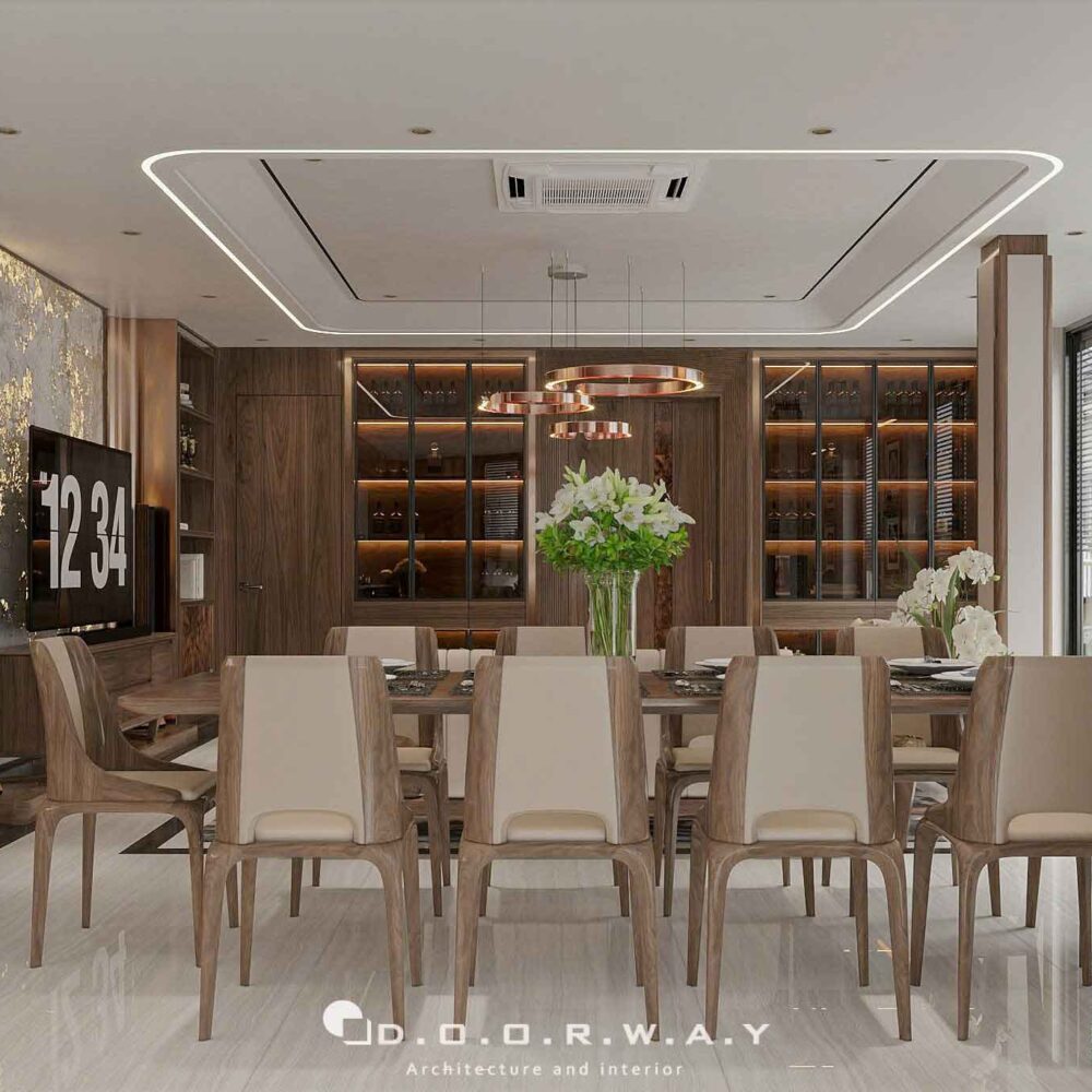 nội thất nhà phố gỗ óc chó (3)