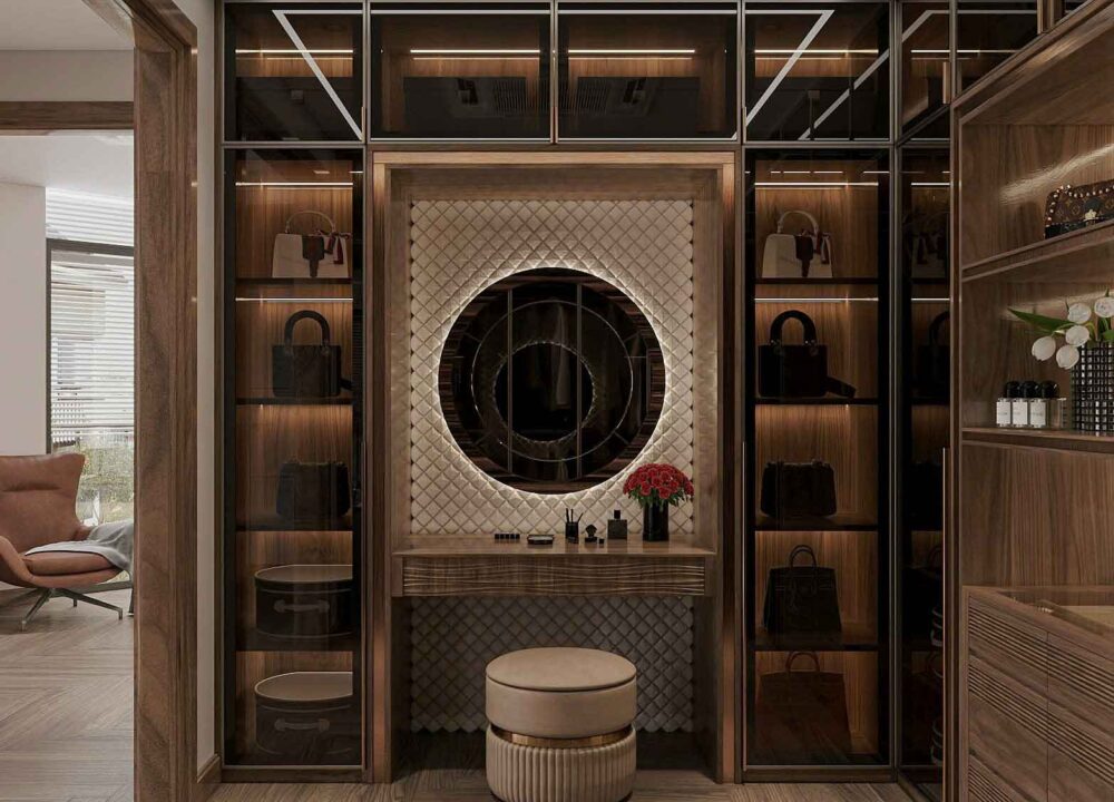 nội thất nhà phố gỗ óc chó (3)